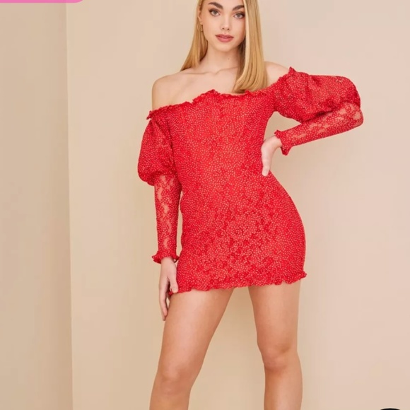 clarissa  OFF THE SHOULDER MINI DRESS - Picture 1 of 6